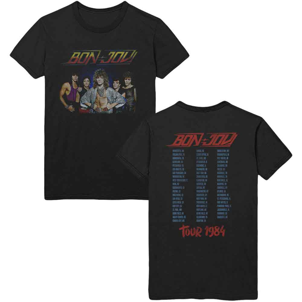 BON Jovi Tour 84 T Shirt Black L