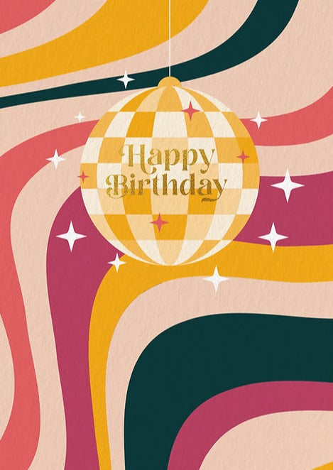 GROOVY DISCO BIRTHDAY CARD