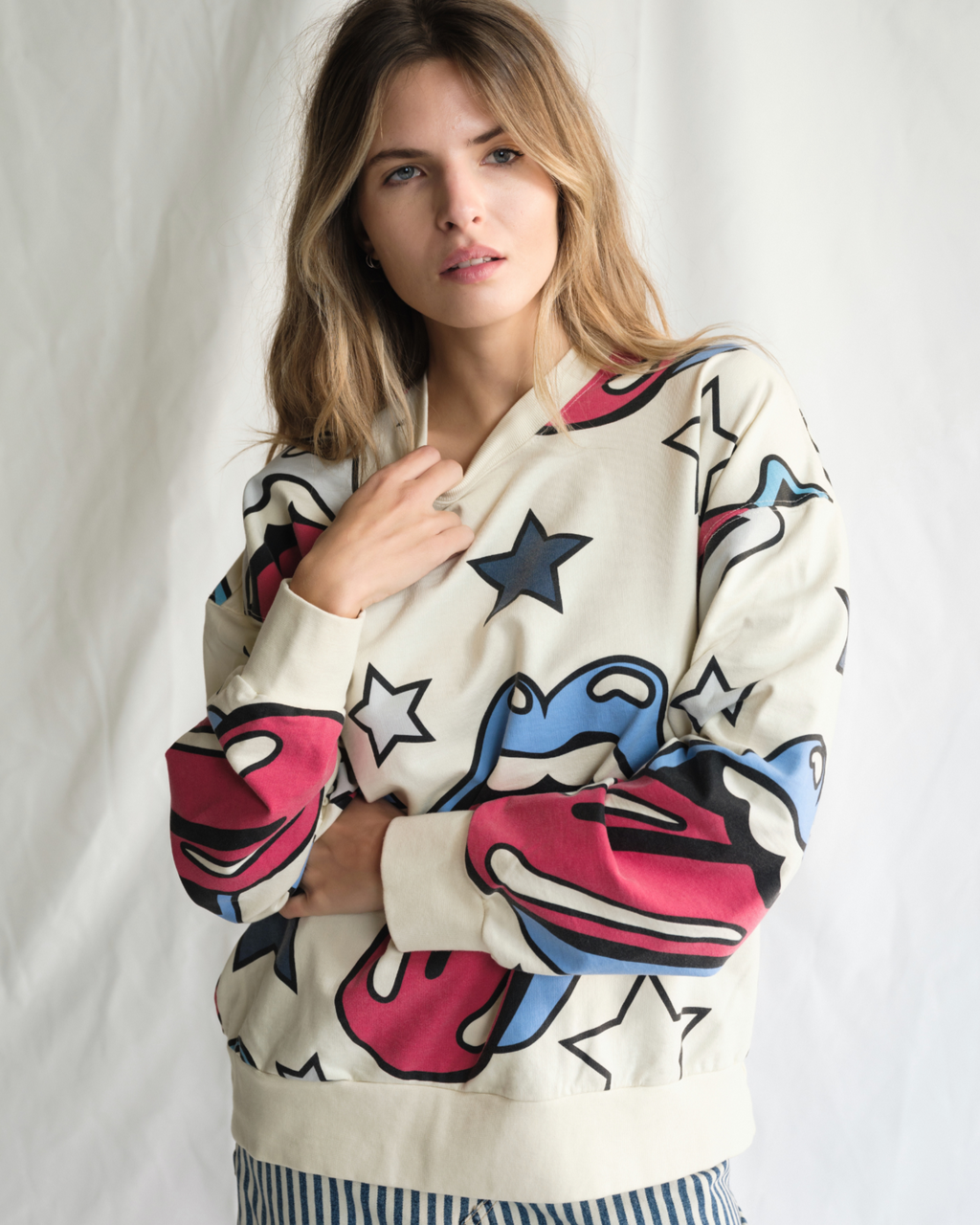 ROLLING STONES - LOUD MOUTH OVERSIZED CREWNECK