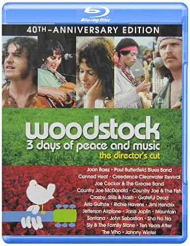 WOODSTOCK: 3 DAYS OF PEACE AND MUSIC: THE DIRECTOR'S CUT - 40TH ANNIVERSARY EDITION - 2-DISC - BLU-RAY