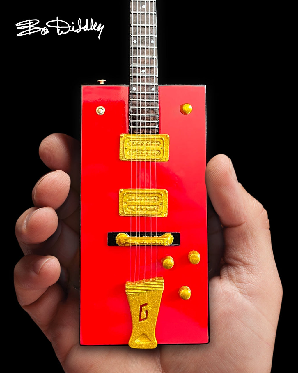 BO DIDDLEY - SIGNATURE FIREBIRD RED GRETSCH G6138 BOX - MINI GUITAR
