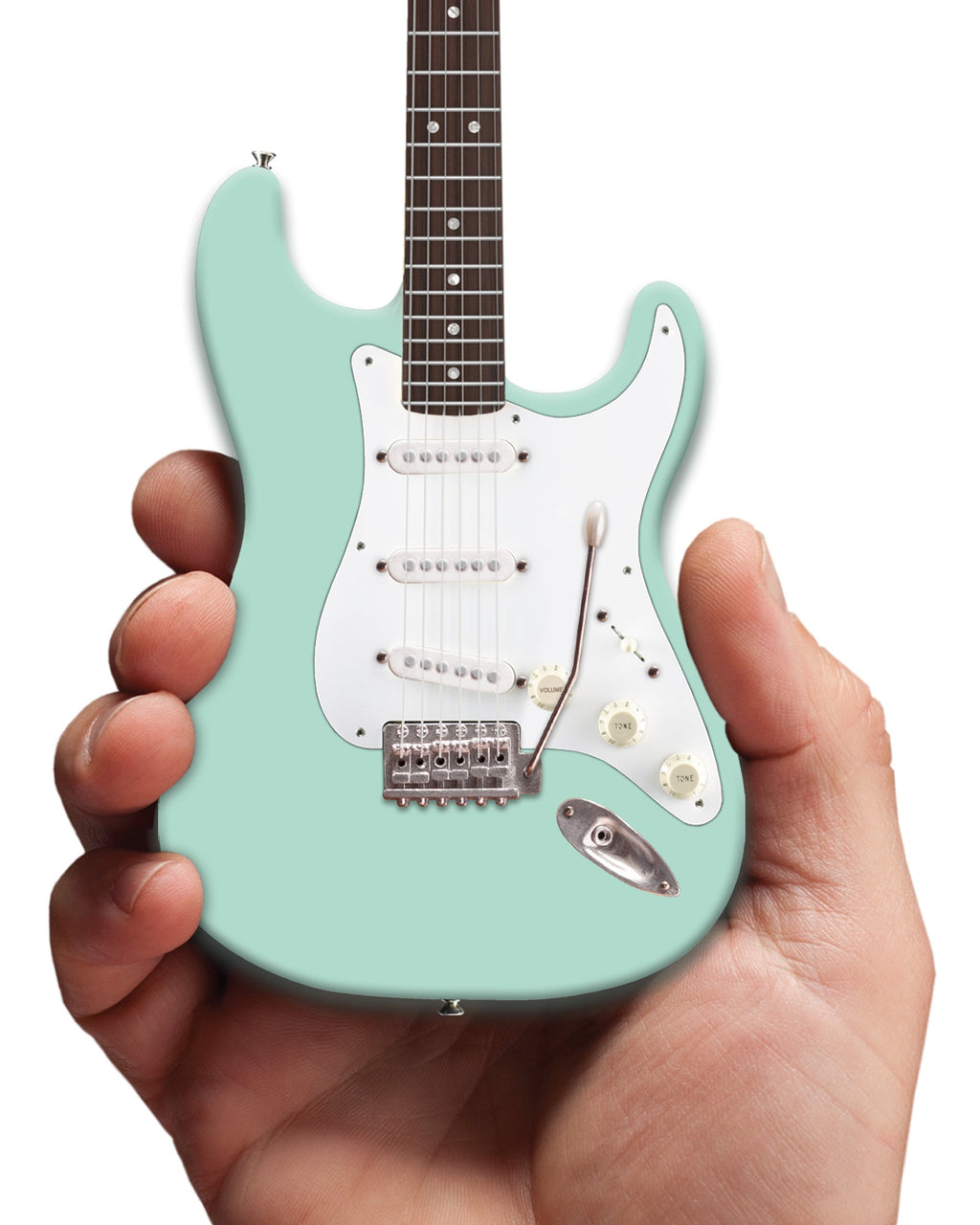 Réplica de guitarra en miniatura Fender™ Strat™ color verde surf - Con licencia oficial 