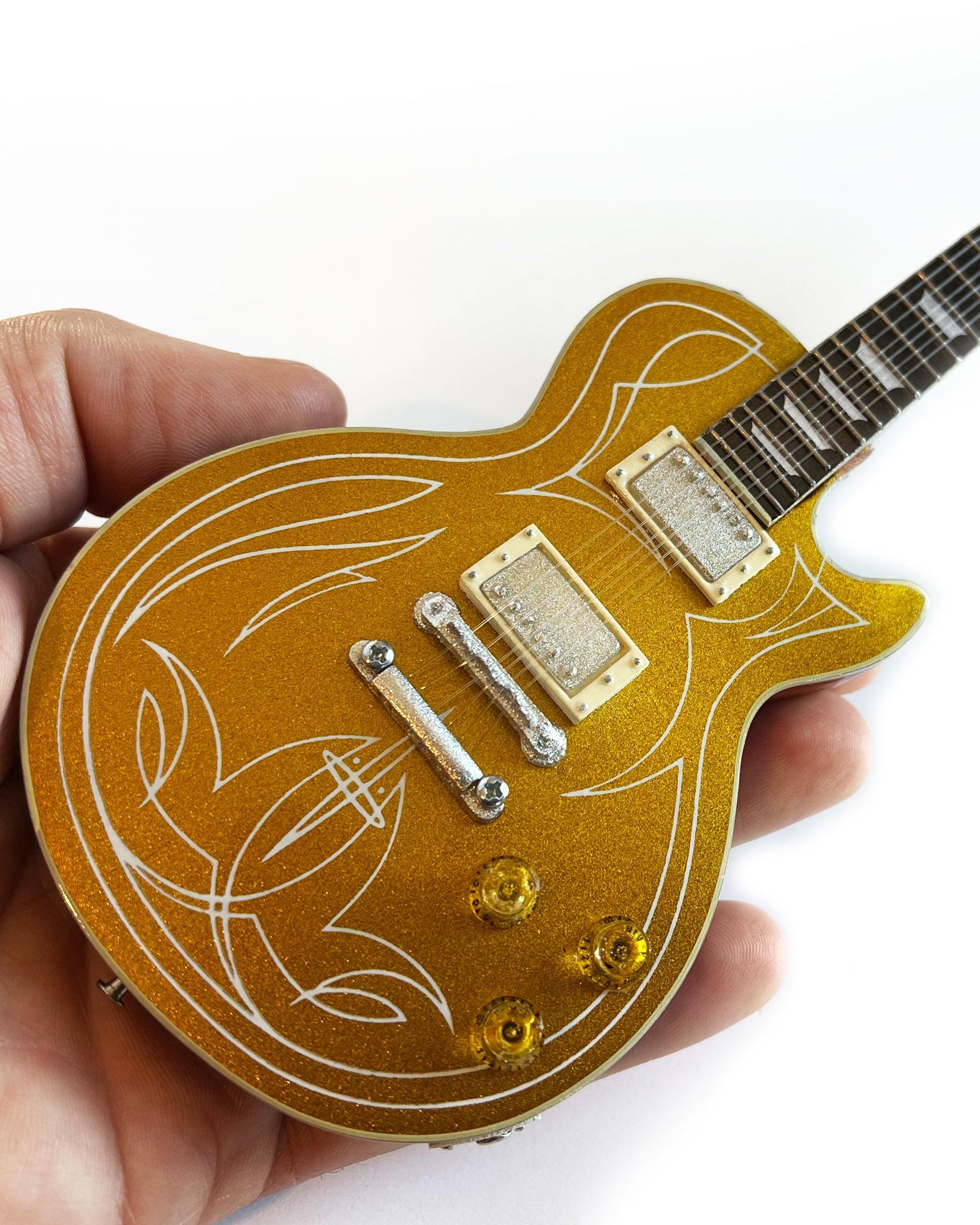 Mini guitarra Gibson Les Paul Goldtop "Pinstripe" de Billy F. Gibbons 