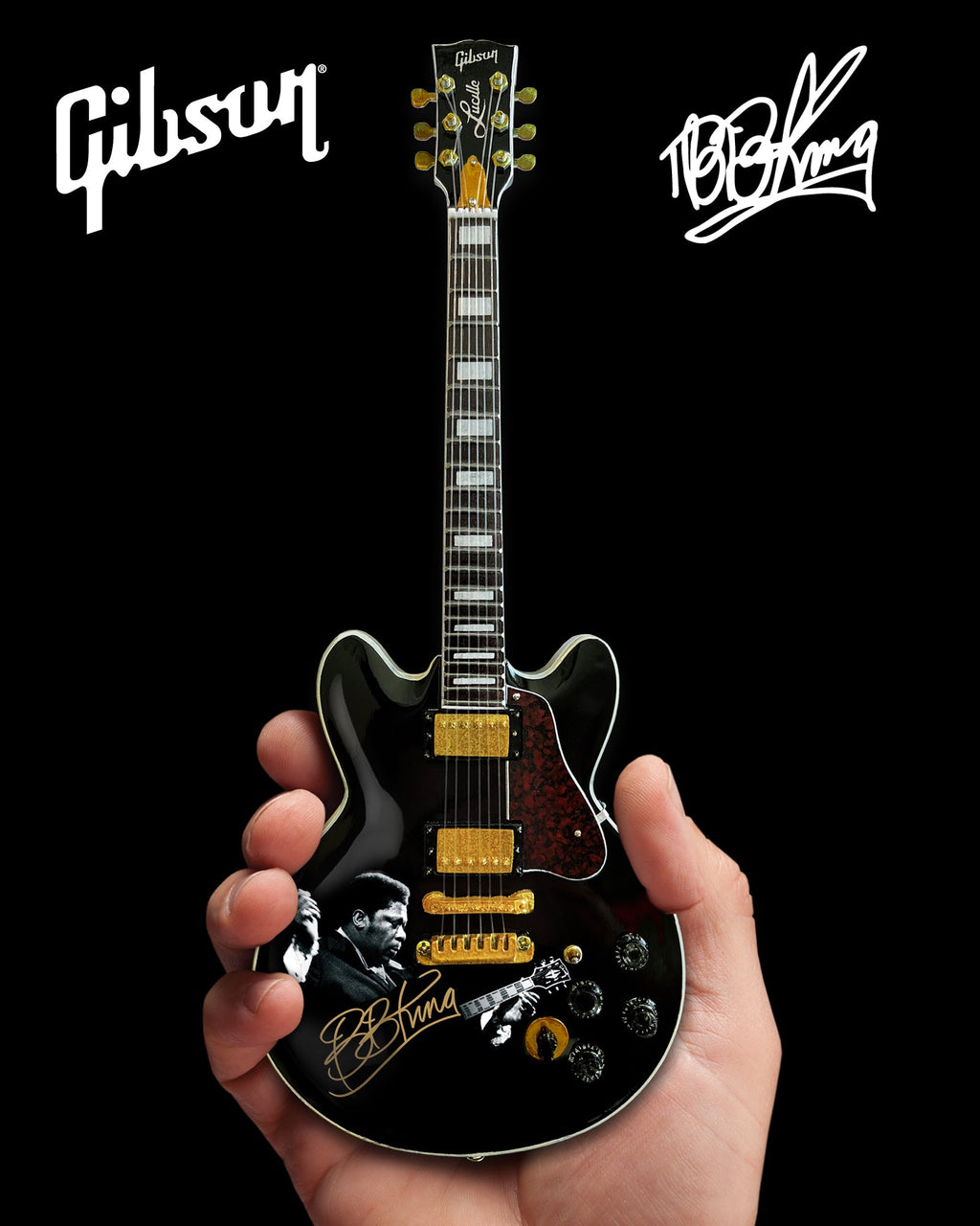 Guitarra miniatura de ébano Gibson ES-355 Lucille TRIBUTE de BB KING 