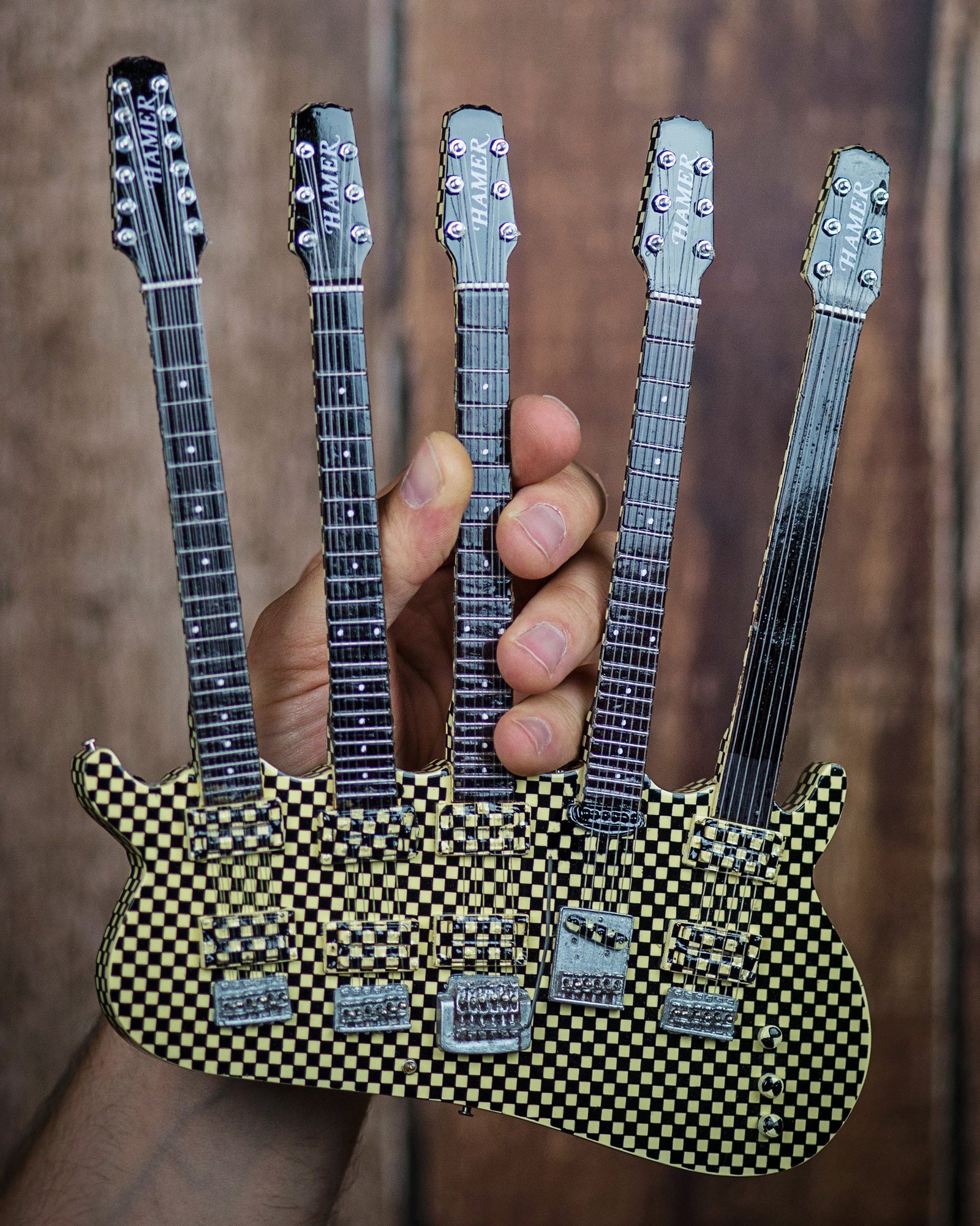 RICK NIELSEN™ - FIVE-NECK CHECKERED - MINI GUITAR