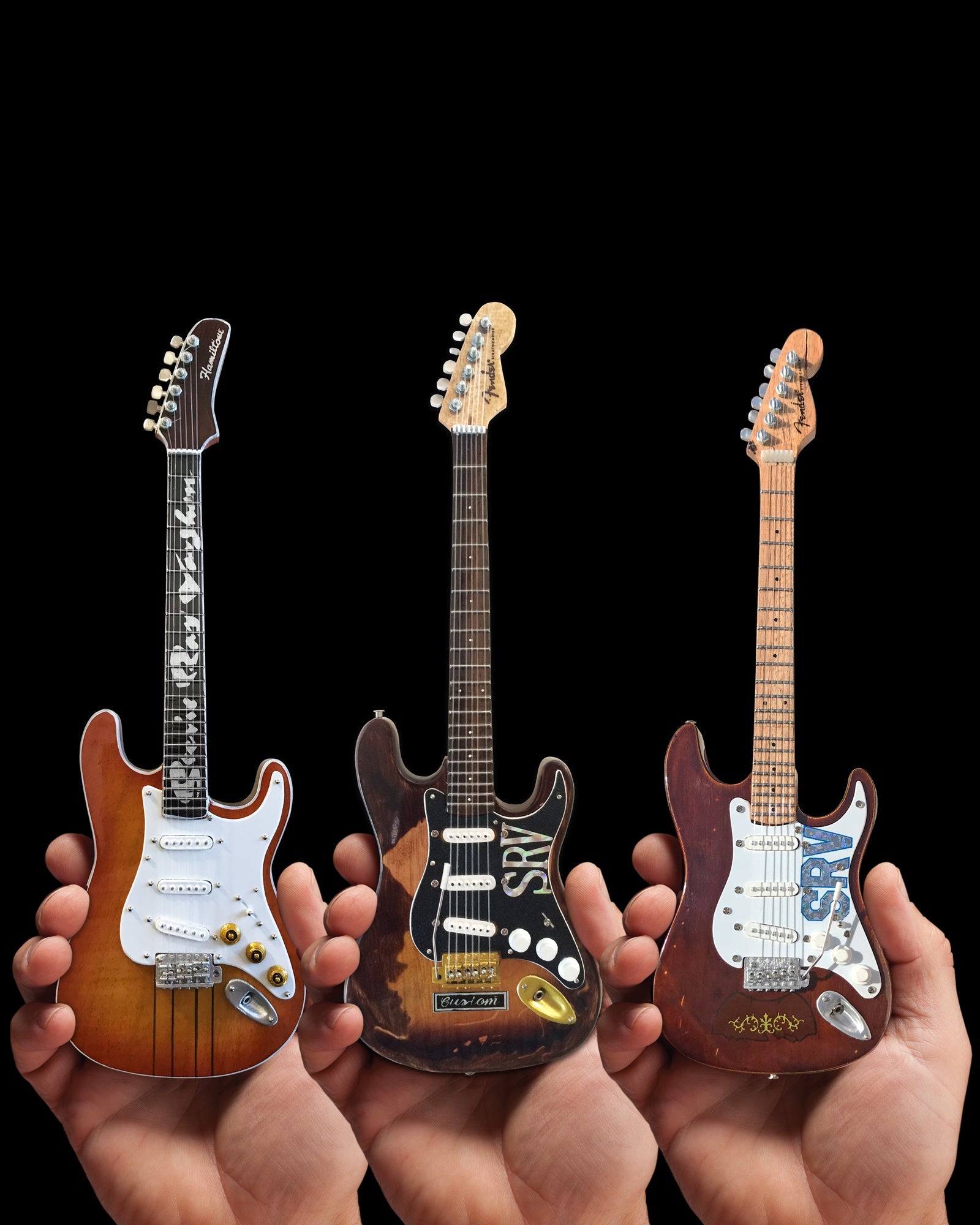STEVIE RAY VAUGHAN - SRV - SET OF 3 MINI GUITARS