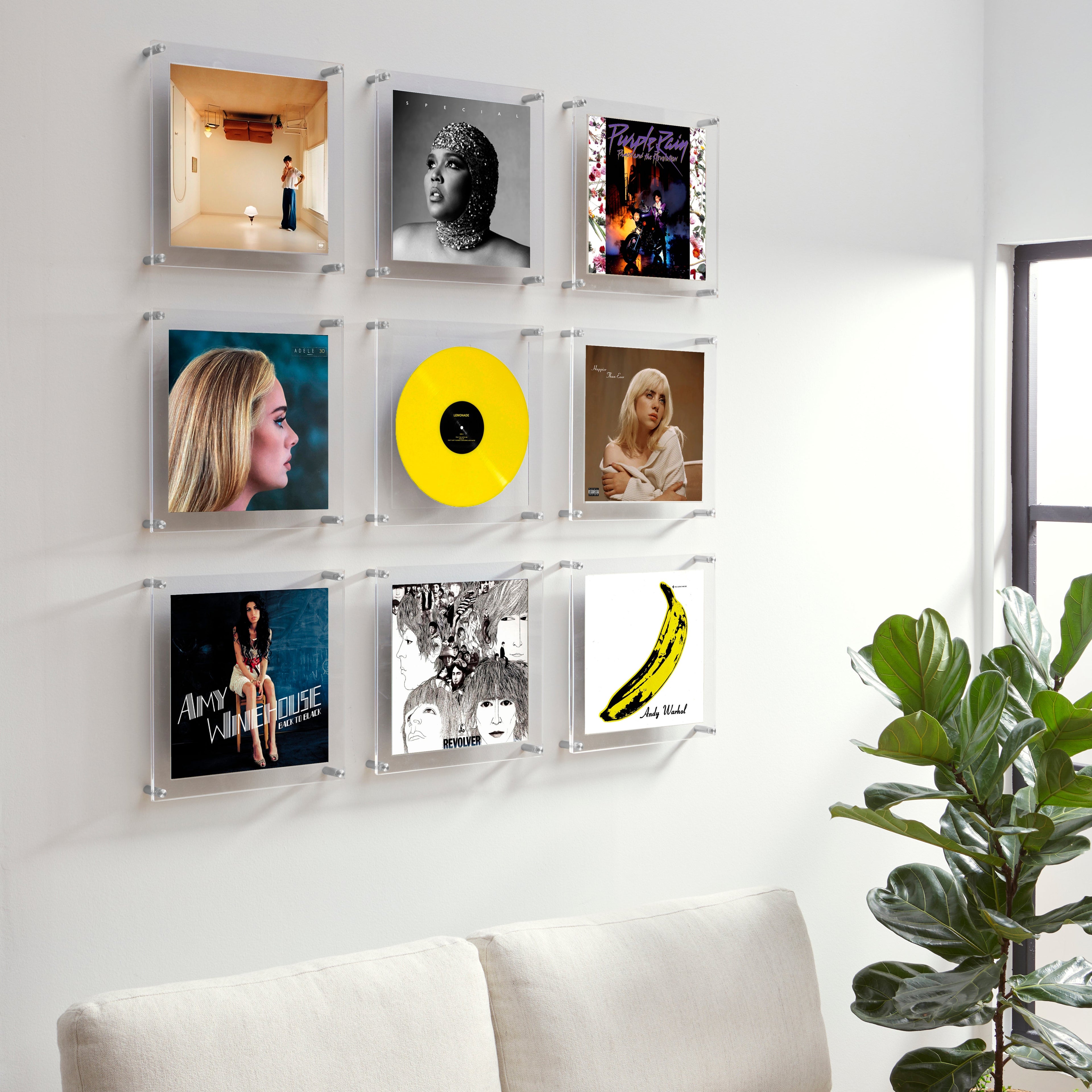 SET OF 9 RECORD DISPLAY FRAMES
