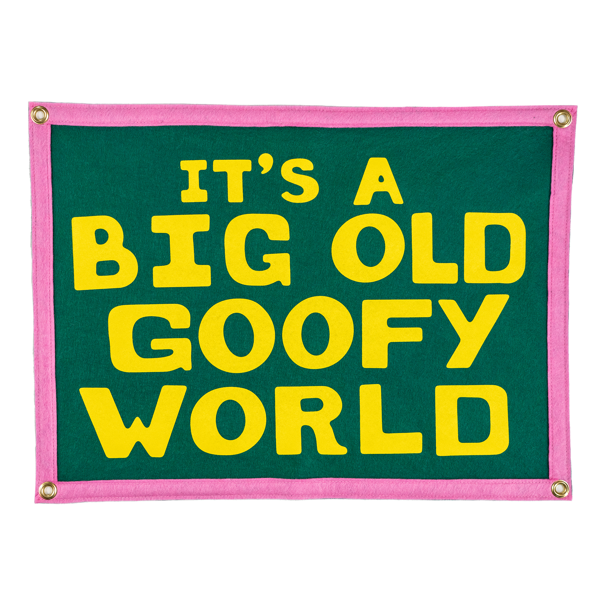 JOHN PRINE x OXFORD PENNANT - IT'S A BIG OLD GOOFY WORLD CAMP FLAG