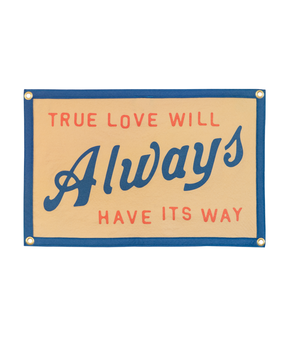 JOHN PRINE x OXFORD PENNANT - TRUE LOVE WILL ALWAYS HAVE ITS WAY CAMP FLAG