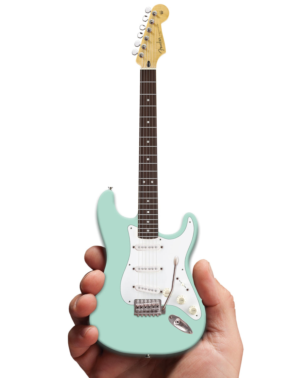 Réplica de guitarra en miniatura Fender™ Strat™ color verde surf - Con licencia oficial 
