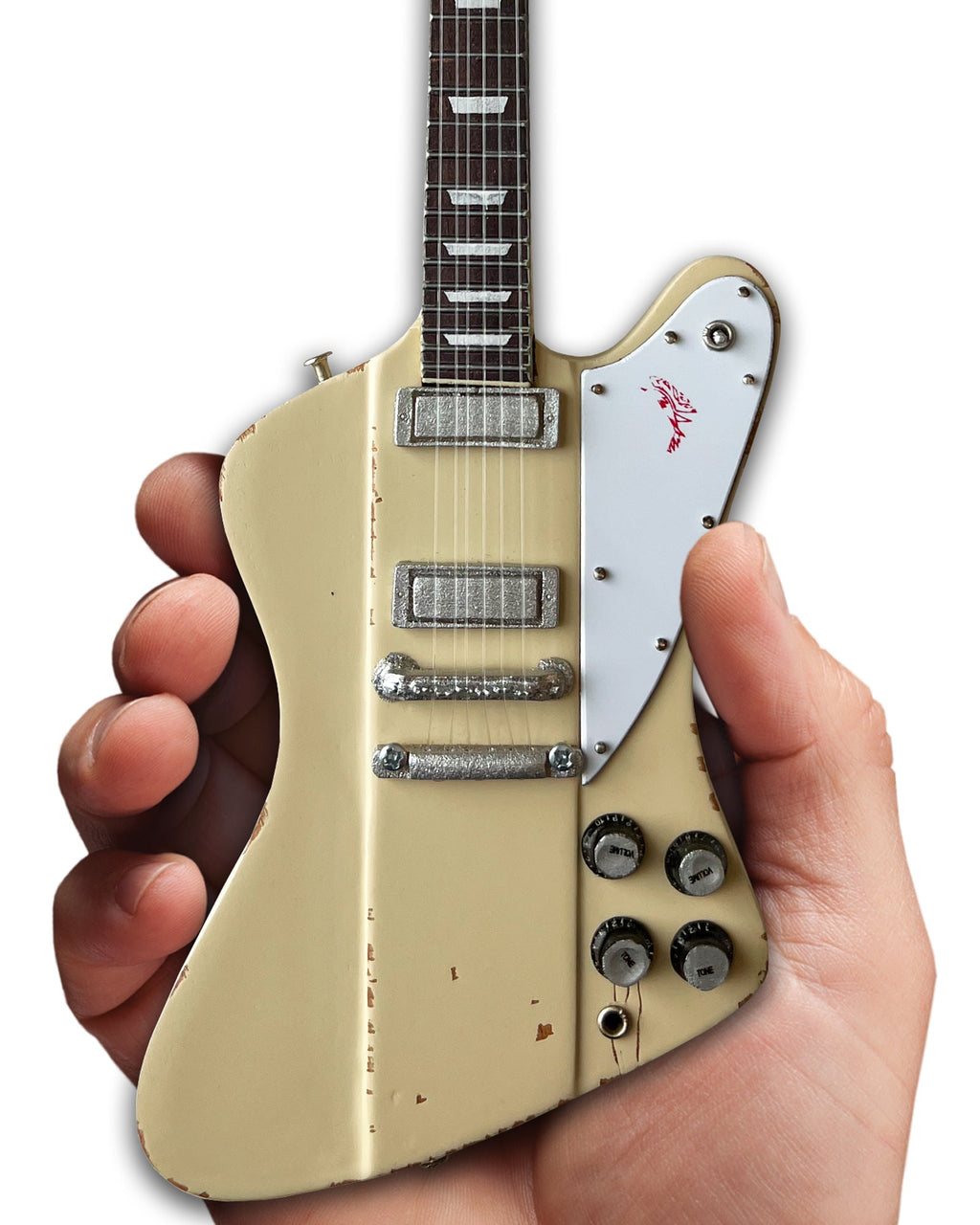 JOHNNY WINTER - 1964 WHITE GIBSON FIREBIRD V POLARIS - MINI GUITAR