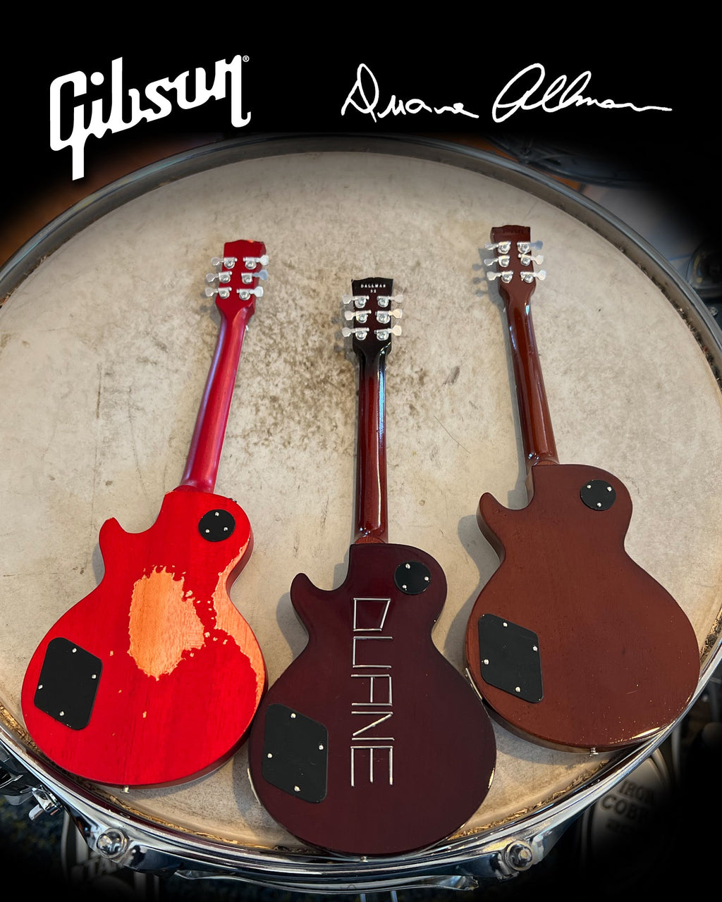 DUANE ALLMAN - GIBSON LES PAUL SIGNATURE - SET OF 3 MINI GUITARS