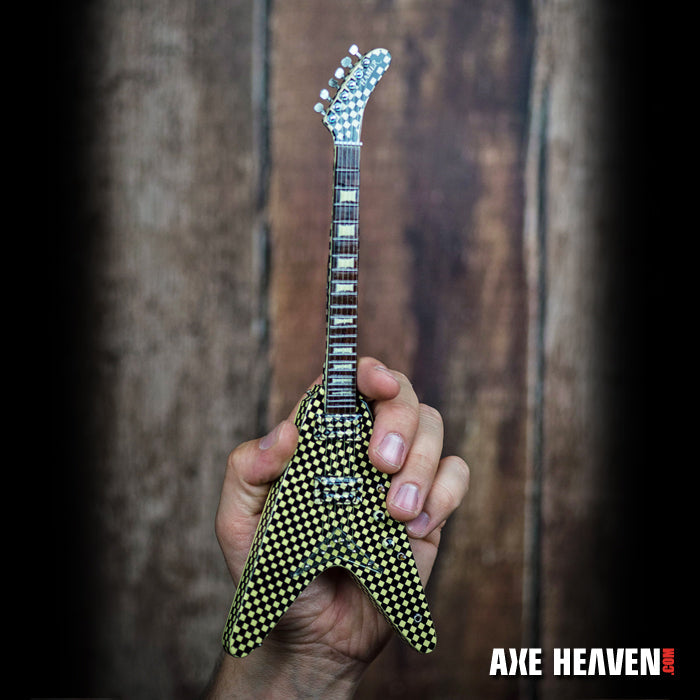 Réplica de guitarra coleccionable Checkered V Mini de RICK NIELSEN™ con licencia oficial