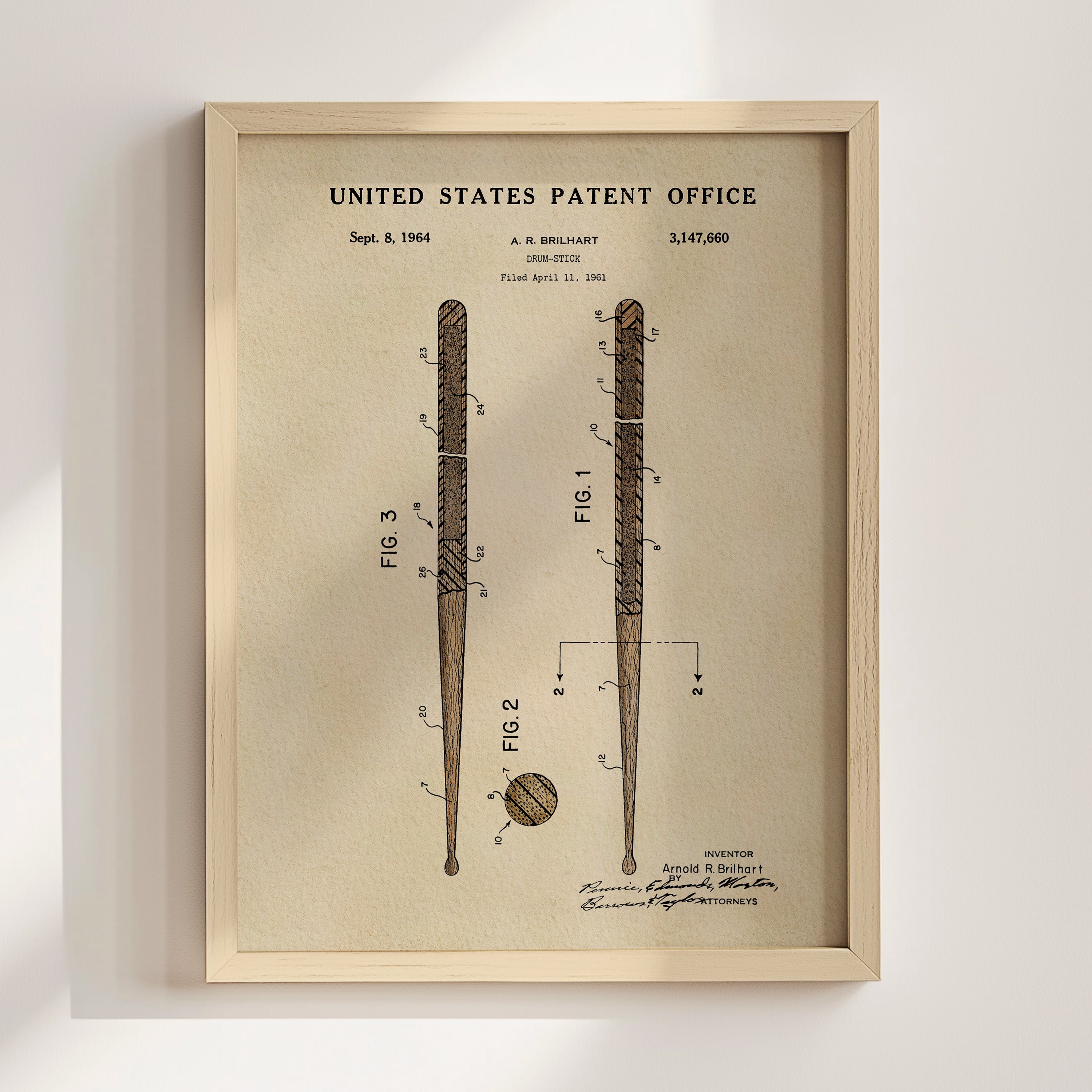 TIMELESS PATENTS - DRUMSTICKS PRINT