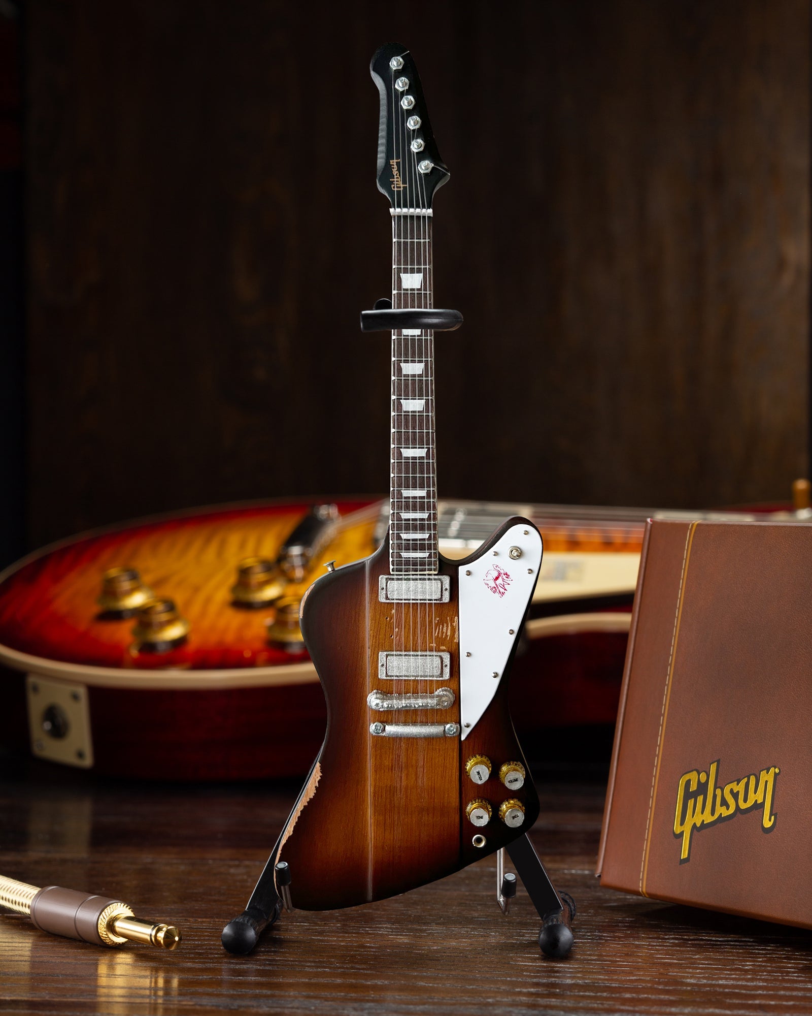 JOHNNY WINTER - 1963 GIBSON FIREBIRD V SUNBURST - MINI GUITAR