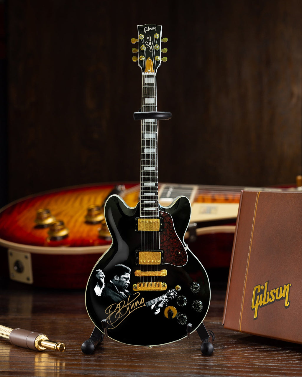 Guitarra miniatura de ébano Gibson ES-355 Lucille TRIBUTE de BB KING 