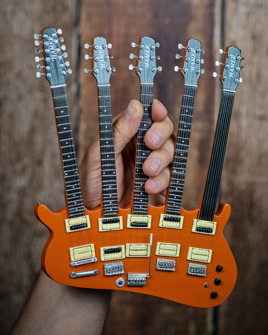 RICK NIELSEN™ - 5-NECK ORANGE MONSTER MINI GUITAR