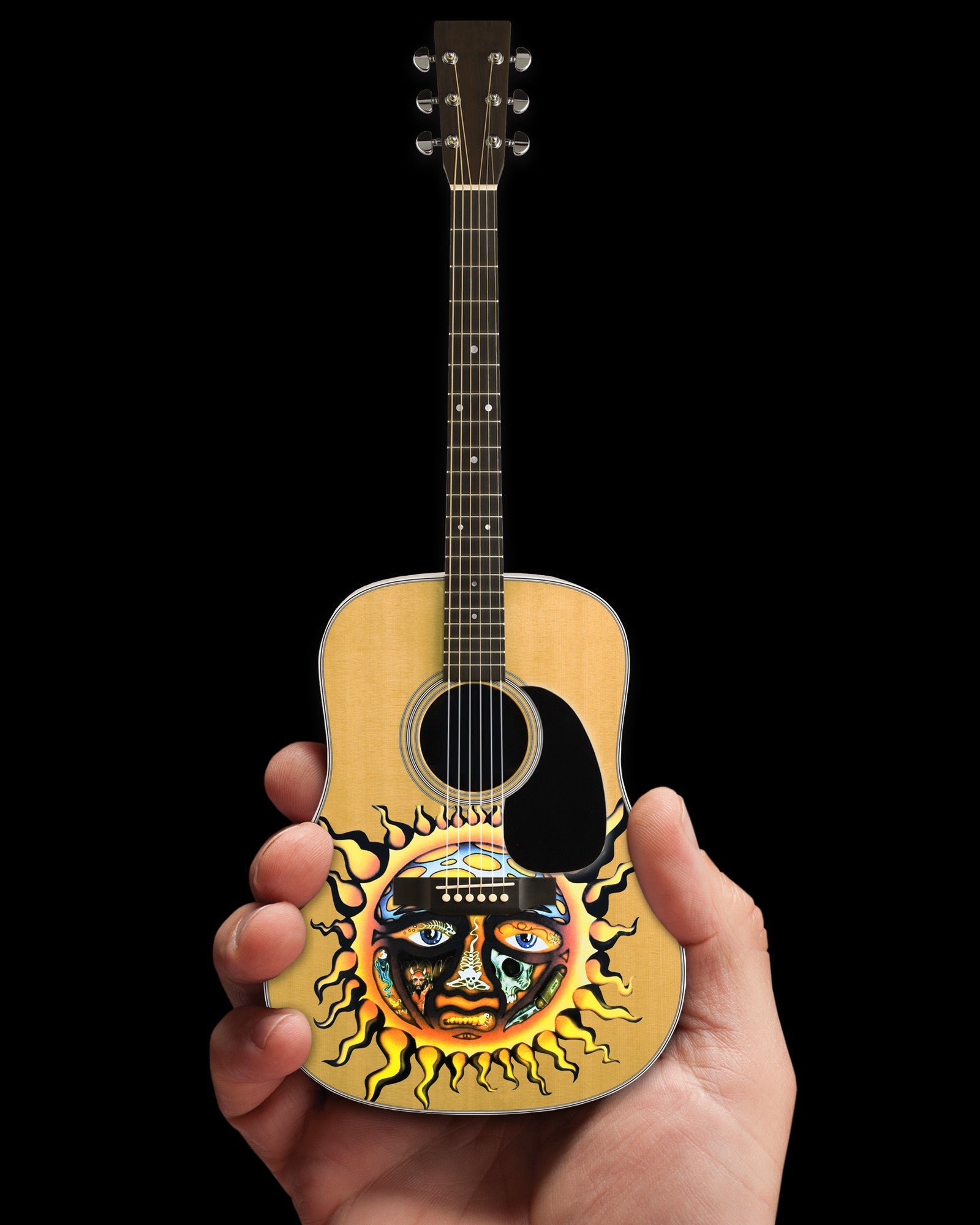 SUBLIME - LICENSED LARGE SUN LOGO NATURAL FINISH ACOUSTIC MINI GUITAR