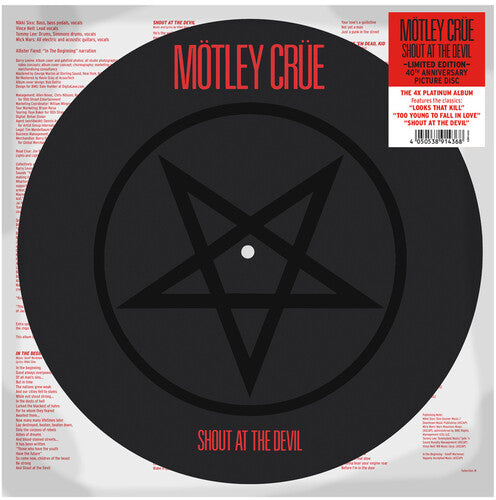MOTLEY CRUE - SHOUT AT THE DEVIL - LIMITED 40TH ANNIVERSARY EDITION - PICTURE DISC - VINYL LP