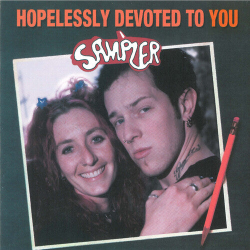 VARIOS ARTISTAS - HOPELESSLY DEVOTED TO YOU: SAMPLER - COLOR ROJO CON SALPICADURAS NEGRAS - VINILO LP 