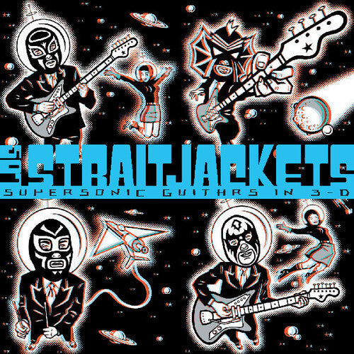 LOS STRAITJACKETS - GUITARRAS SUPERSÓNICAS EN 3-D - EDICIÓN LIMITADA - TRANSPARENTE CON COLORES ROJOS Y AZULES - LP DE VINILO 