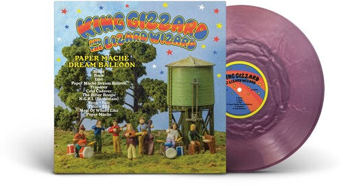 EL REY GIZZARD Y EL MAGO LAGARTO - GLOBO DE SUEÑO DE PAPEL MACHÉ - COLOR VIDRIO MARINO ROSADO - LP DE VINILO