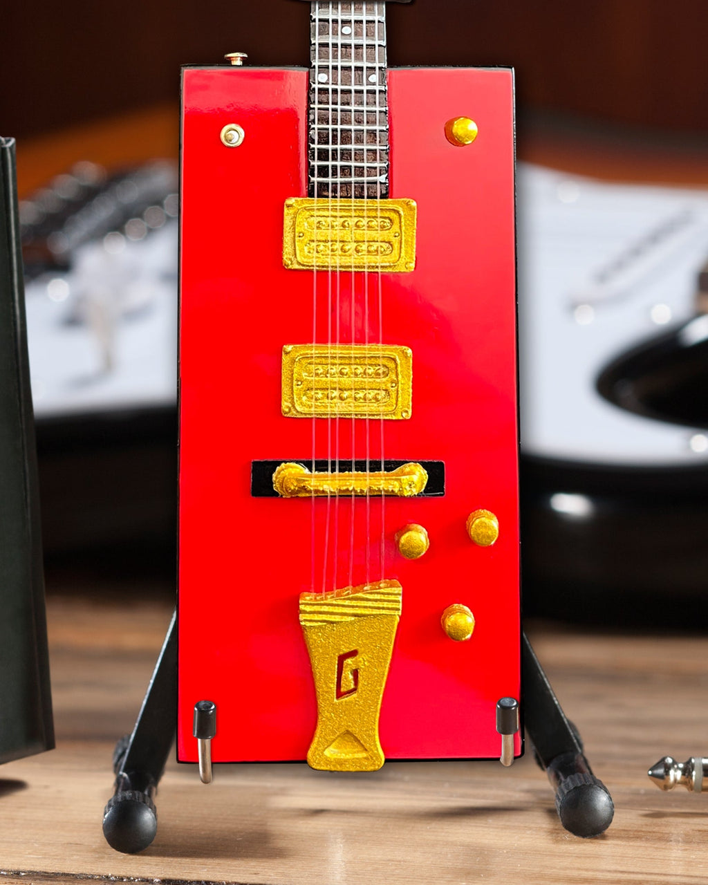 BO DIDDLEY - SIGNATURE FIREBIRD RED GRETSCH G6138 BOX - MINI GUITAR