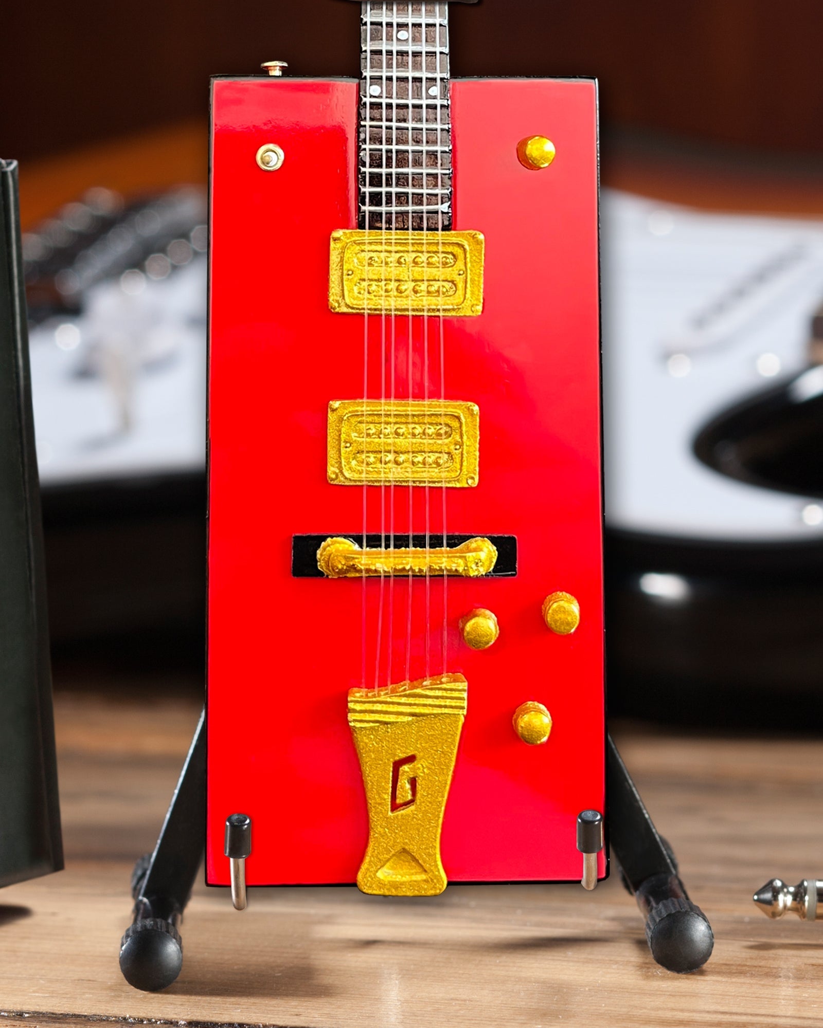 BO DIDDLEY - SIGNATURE FIREBIRD RED GRETSCH G6138 BOX - MINI GUITAR