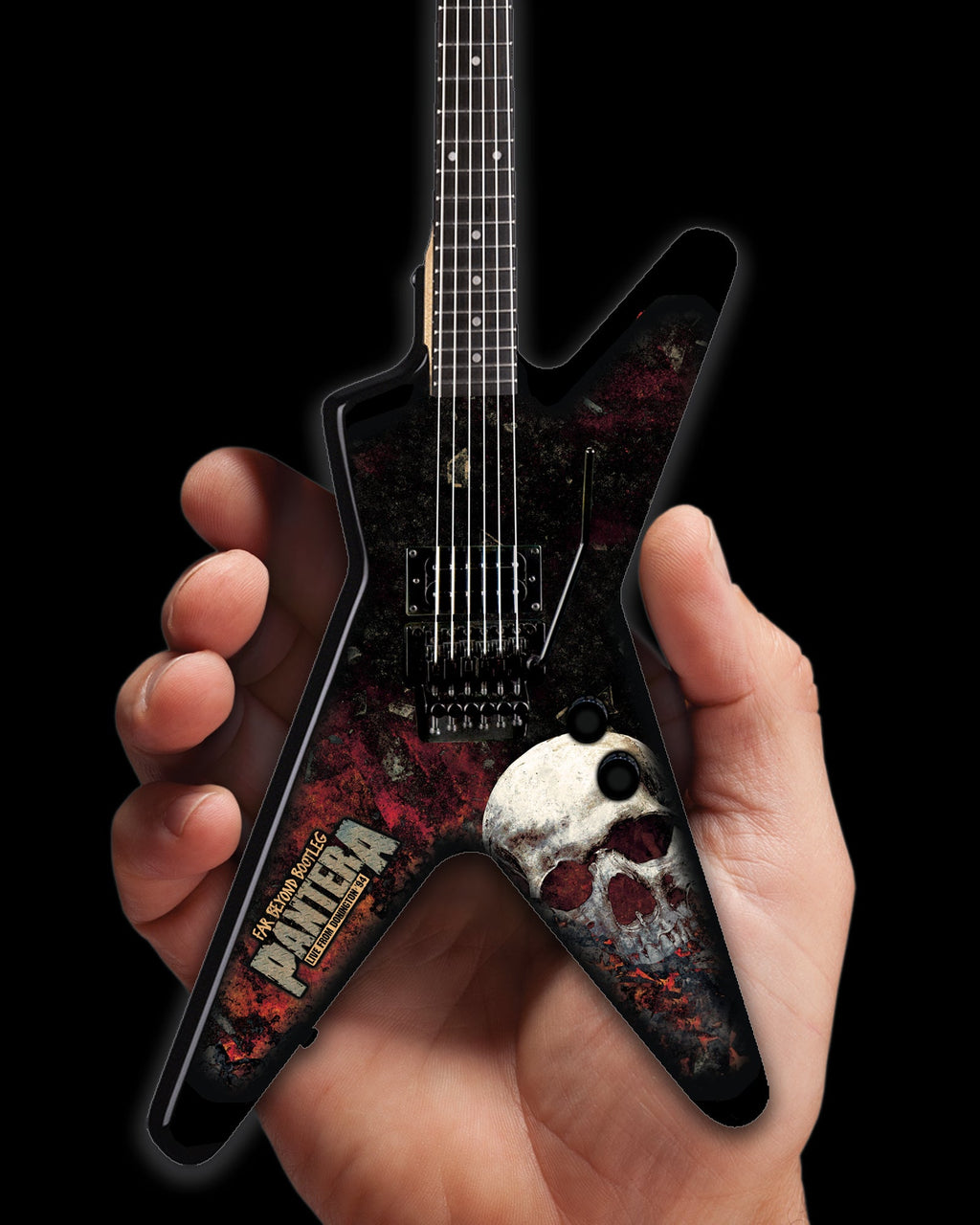 PANTERA - DEAN DIMEBAG - MUCHO MÁS ALLÁ DEL GRÁFICO BOOTLEG ML - MINI GUITARRA