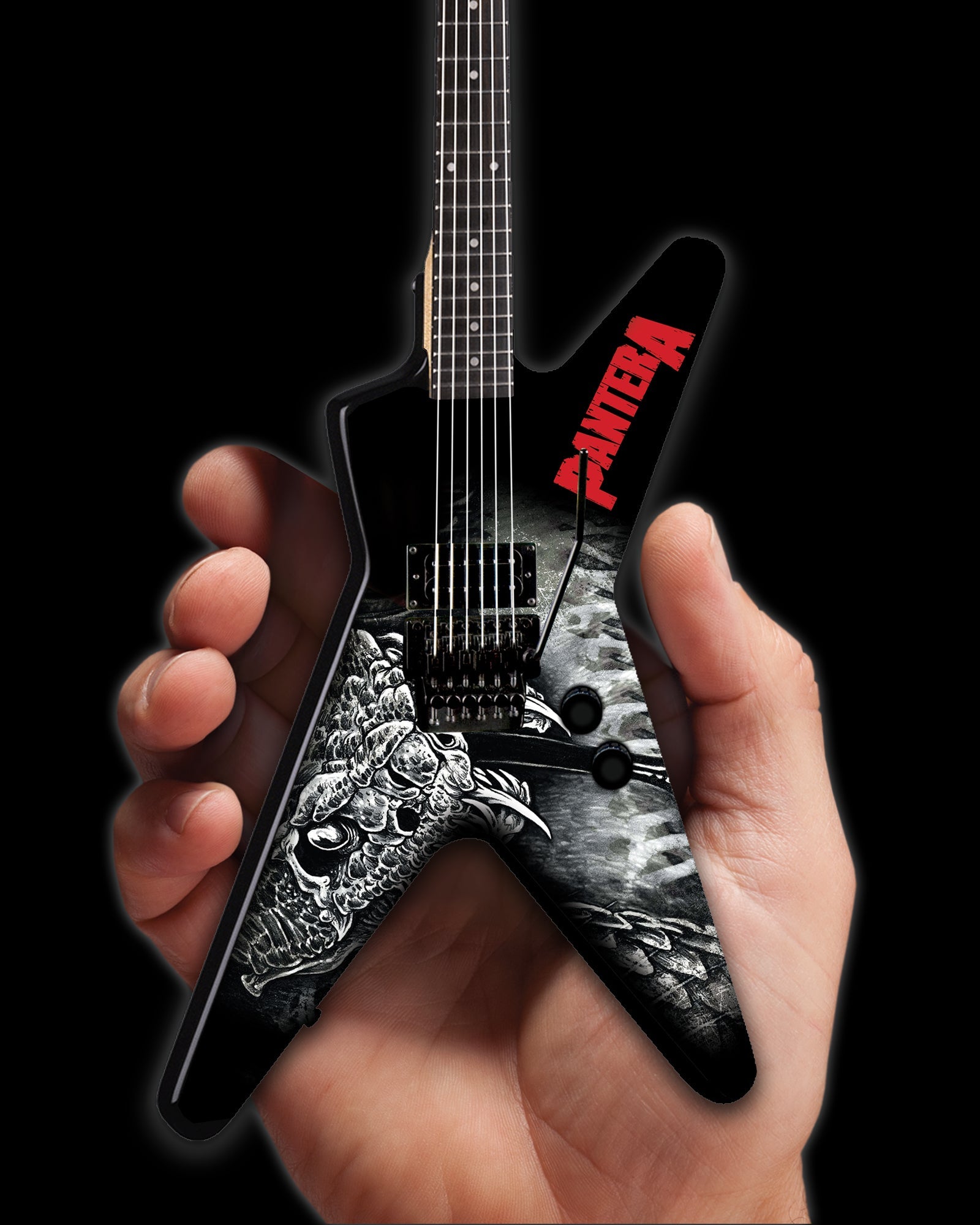 PANTERA - DIMEBAG - BLACK & WHITE SOUTHERN TRENDKILL DEAN ML - MINI GUITAR