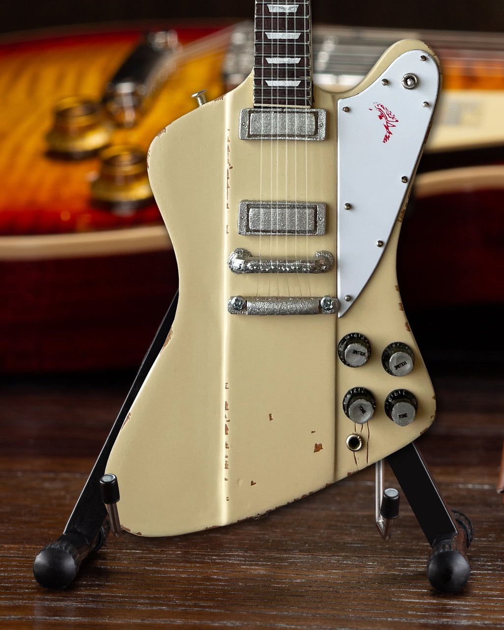 JOHNNY WINTER - 1964 WHITE GIBSON FIREBIRD V POLARIS - MINI GUITAR