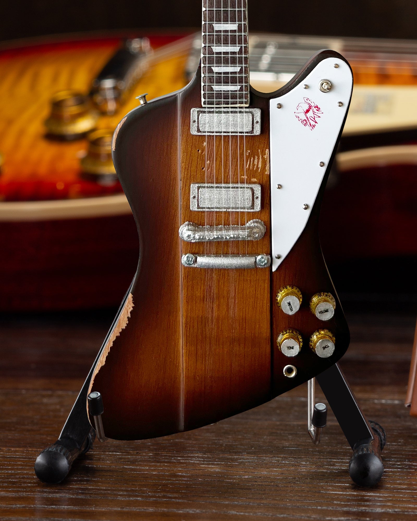 JOHNNY WINTER - 1963 GIBSON FIREBIRD V SUNBURST - MINI GUITAR