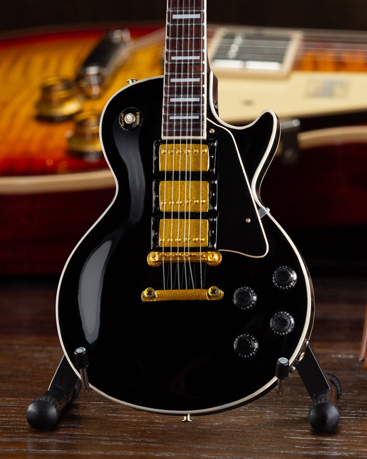 GIBSON - LES PAUL CUSTOM EBONY - MINI GUITAR – Rock & Roll Hall of Fame ...
