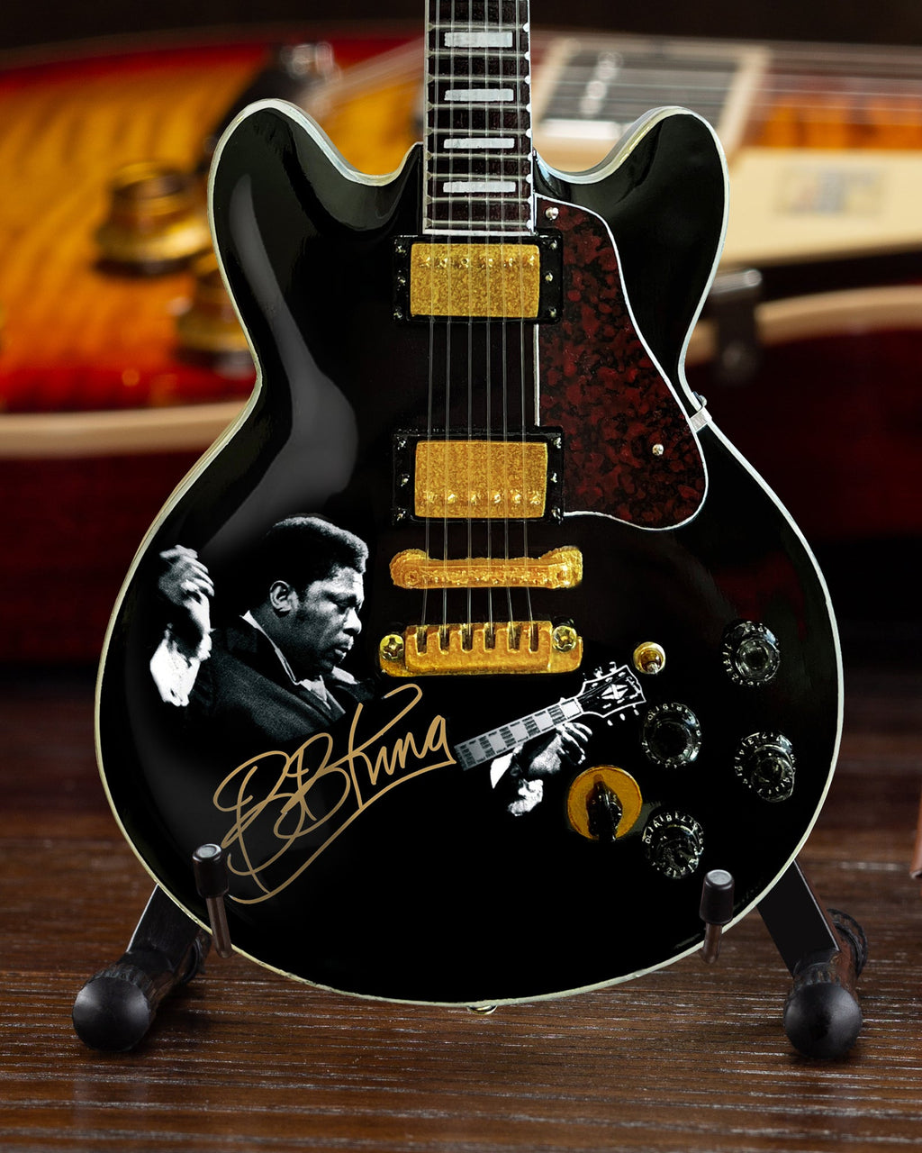 Guitarra miniatura de ébano Gibson ES-355 Lucille TRIBUTE de BB KING 