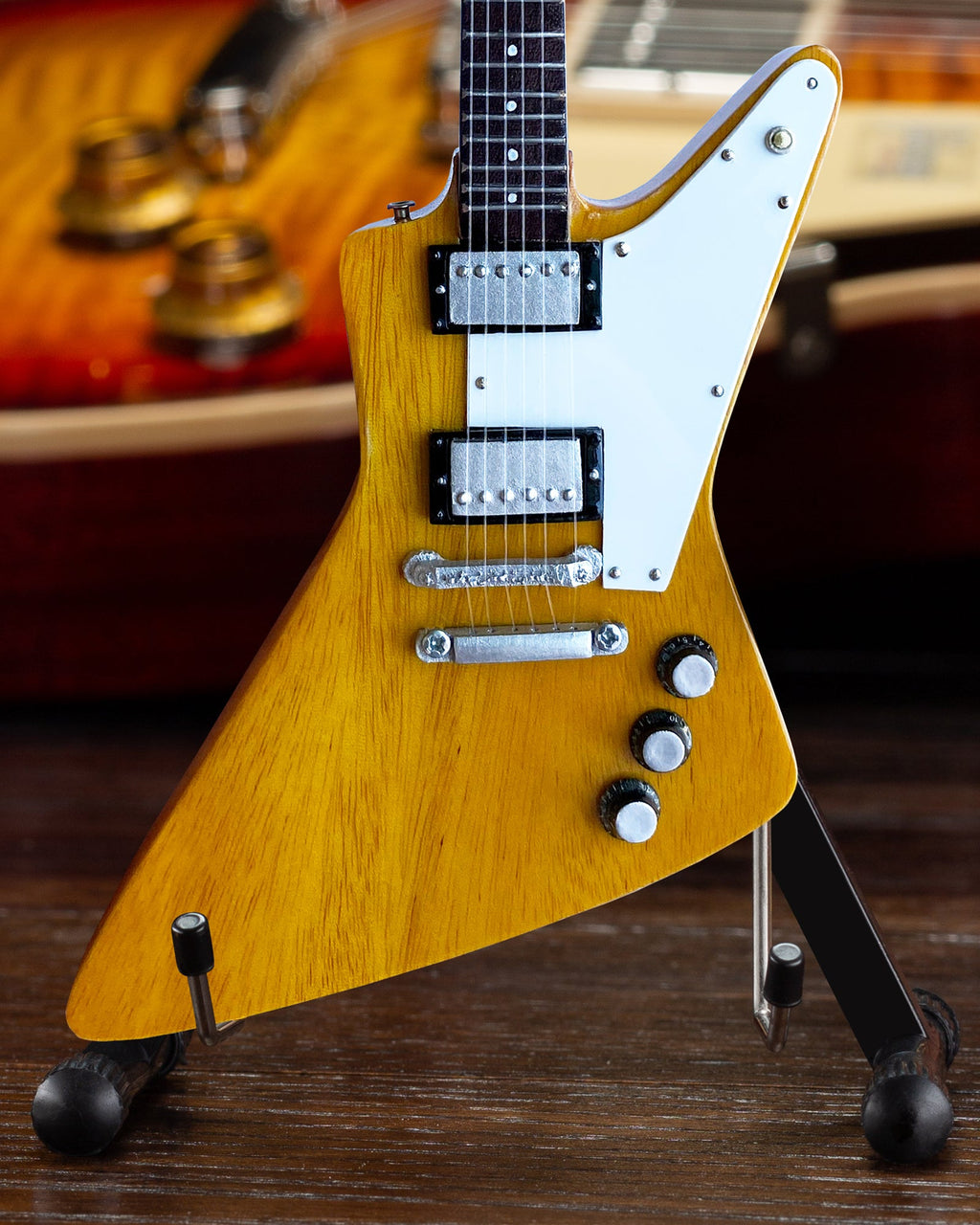 Mini guitarra Gibson Korina Explorer a escala 1:4 