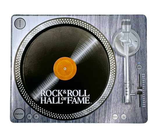 ROCK HALL GREY WOOD GRAIN RECORD PLAYER MAGNET