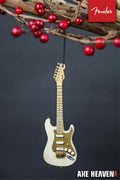 Adorno navideño de guitarra Fender Stratocaster de los años 50 de 6" (color crema) 