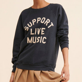 SUPPORT LIVE MUSIC CREWNECK BY RETRO BRAND