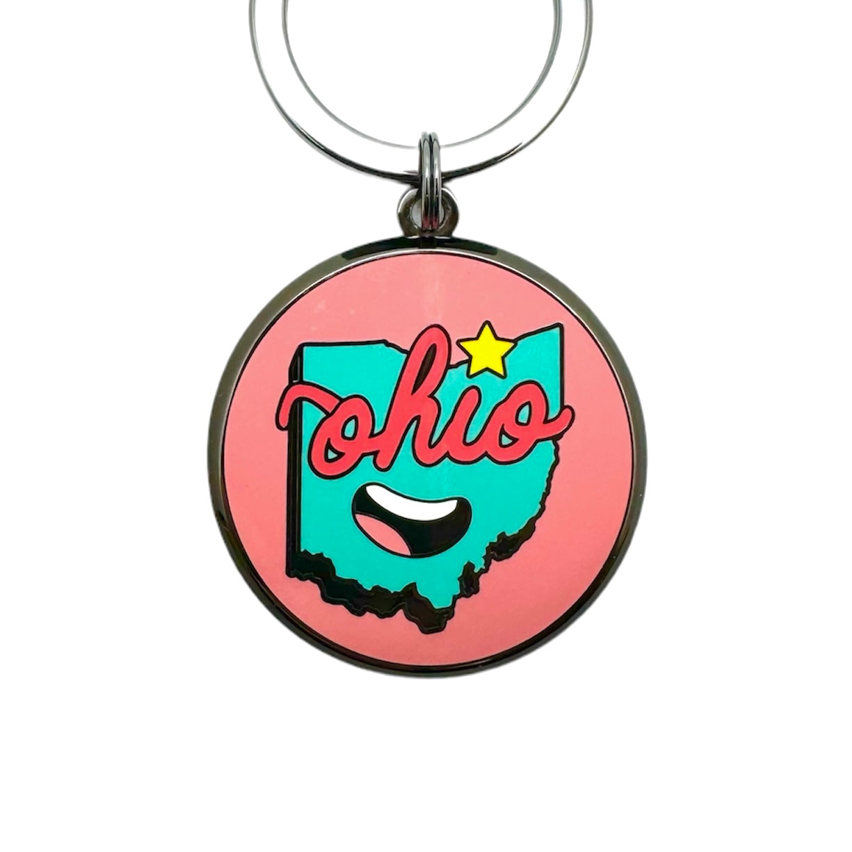 ROCK HALL OHIO FACE KEYRING