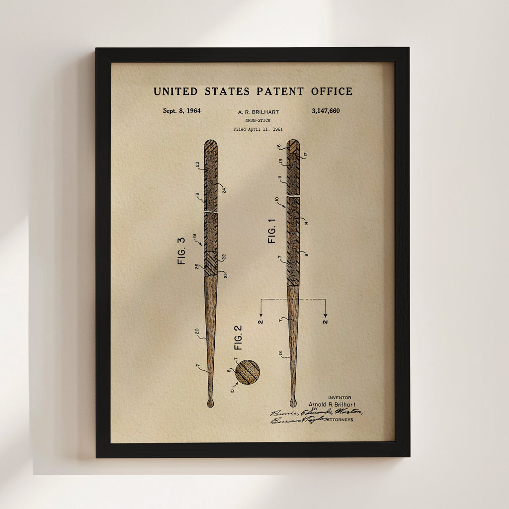 TIMELESS PATENTS - DRUMSTICKS PRINT