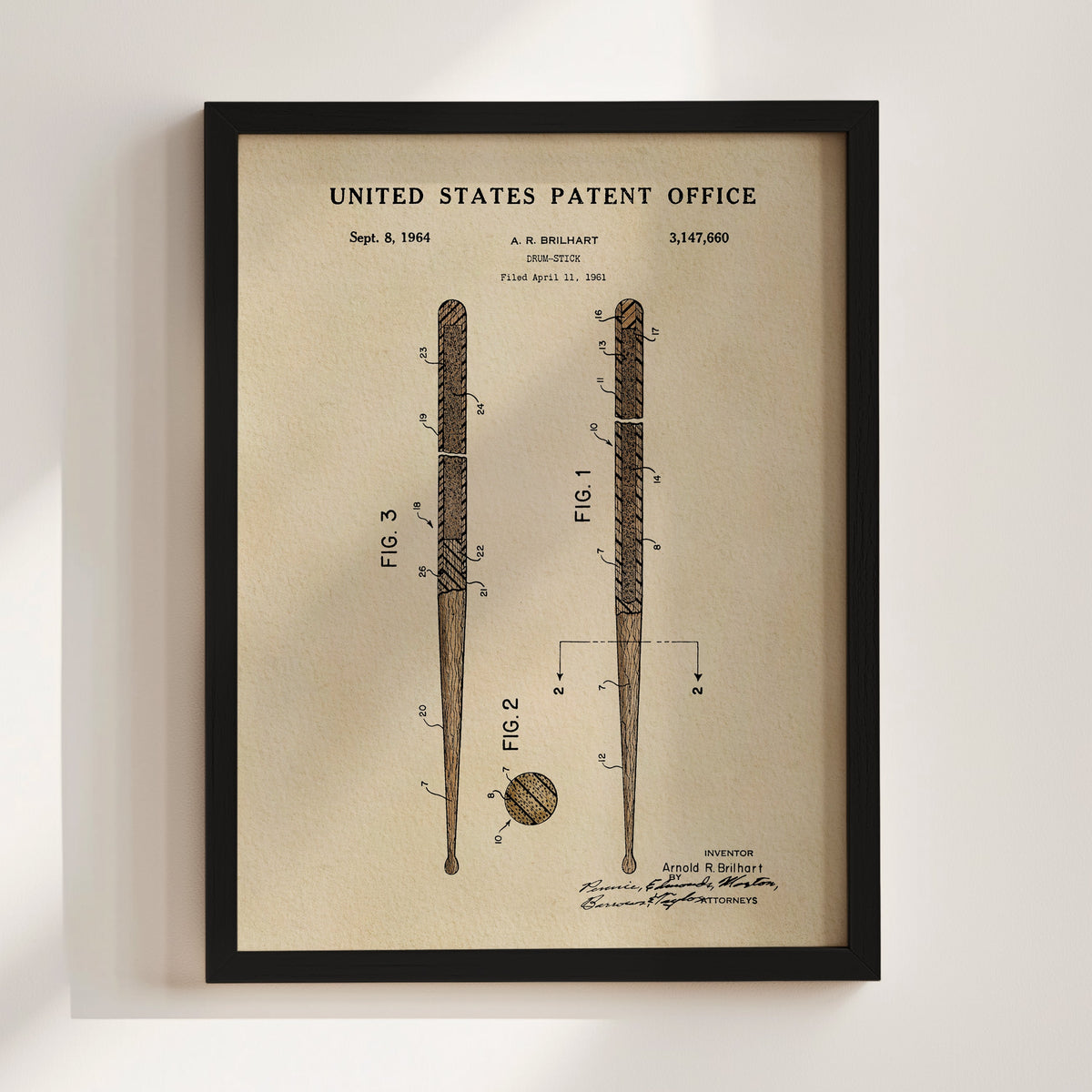 TIMELESS PATENTS - DRUMSTICKS PRINT