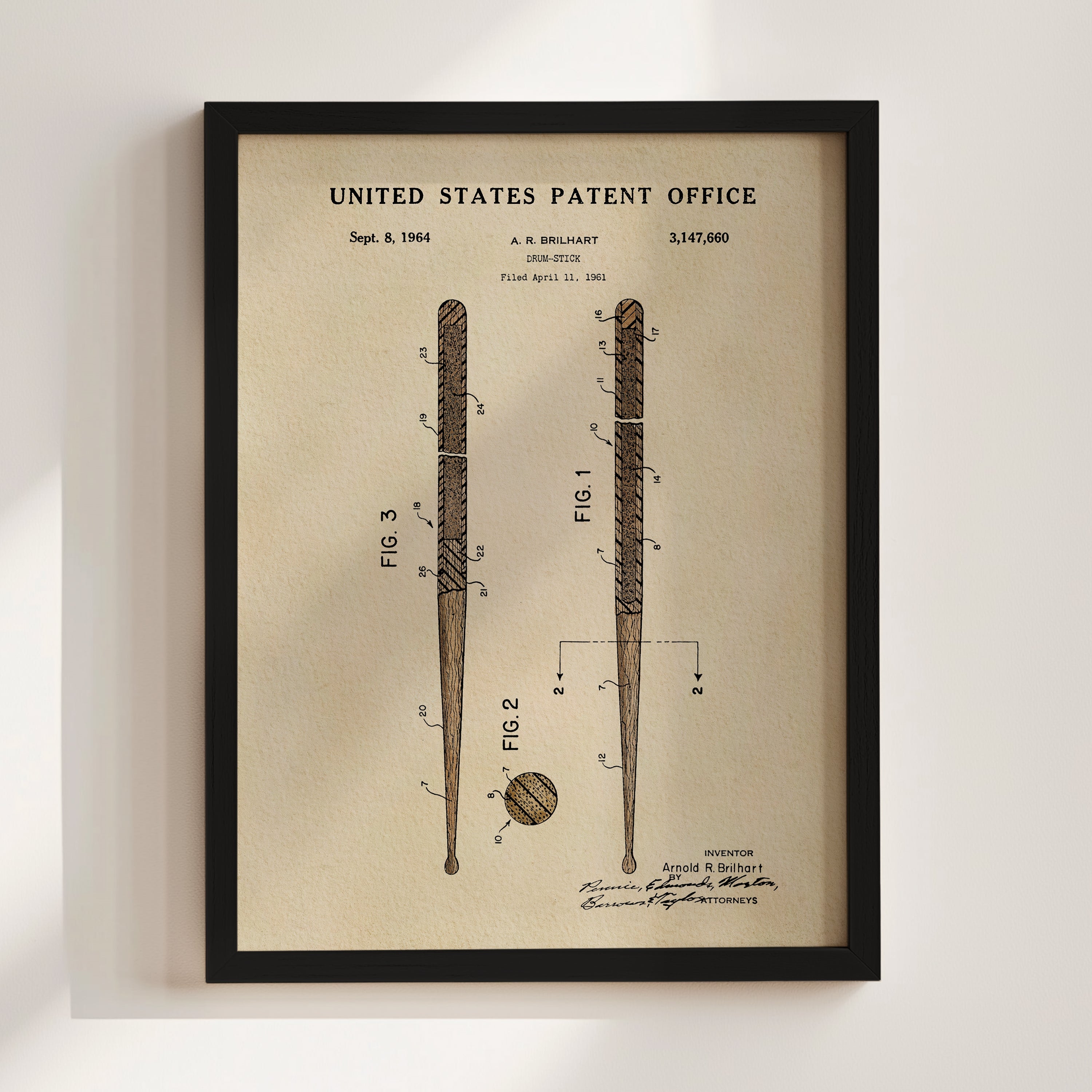 TIMELESS PATENTS - DRUMSTICKS PRINT