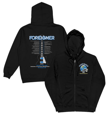 ROCK HALL 2024 x FOREIGNER - HALL OF FAME TIMELINE ZIP-UP HOODIE