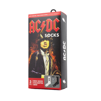 AC/DC - 3 PAIR CREW SOCKS GIFT BOX