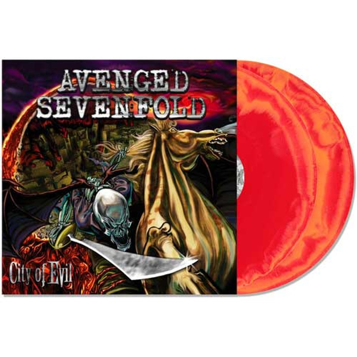 AVENGED SEVENFOLD - CITY OF EVIL - INDIE EXCLUSIVE - ORANGE & RED COLOR - 2-LP - VINYL LP