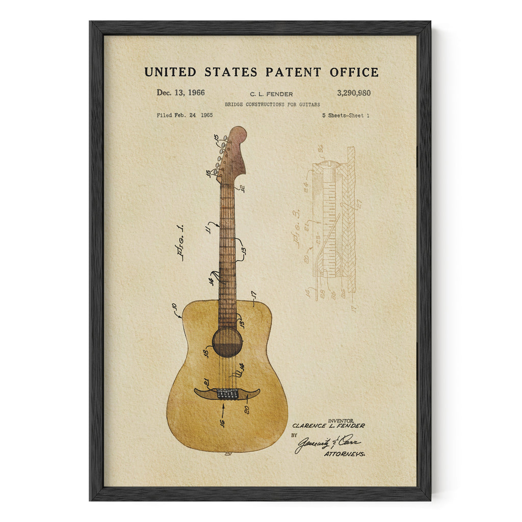 TIMELESS PATENTS - ACOUSTIC GUITAR PRINT