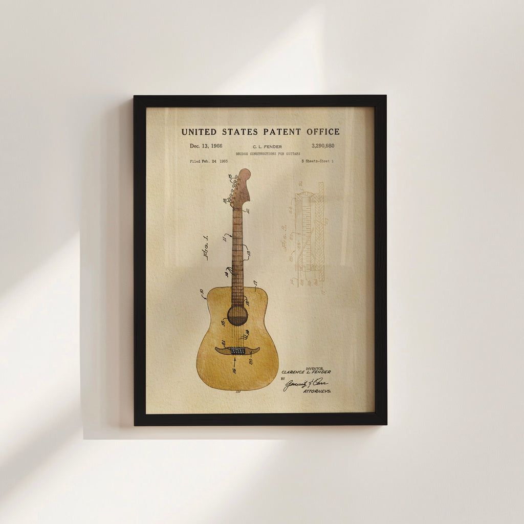 TIMELESS PATENTS - ACOUSTIC GUITAR PRINT