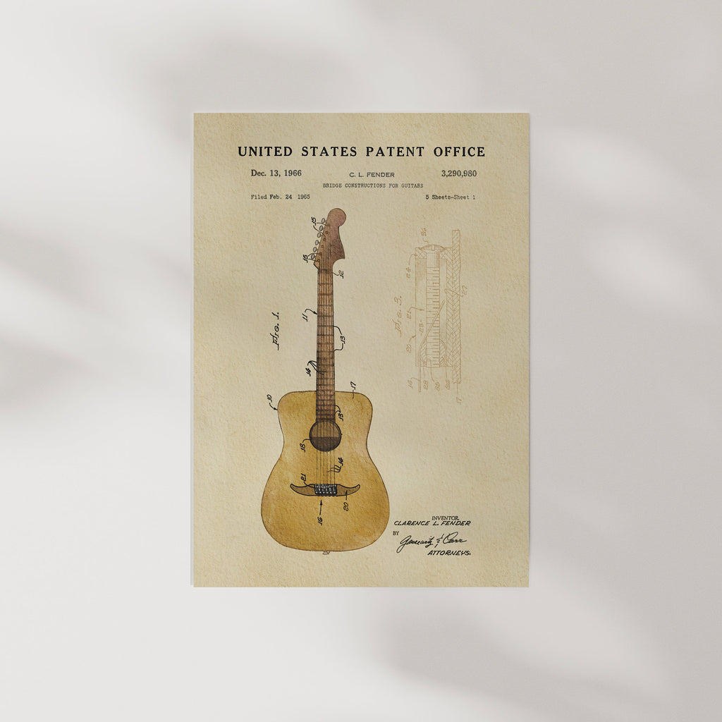 TIMELESS PATENTS - ACOUSTIC GUITAR PRINT