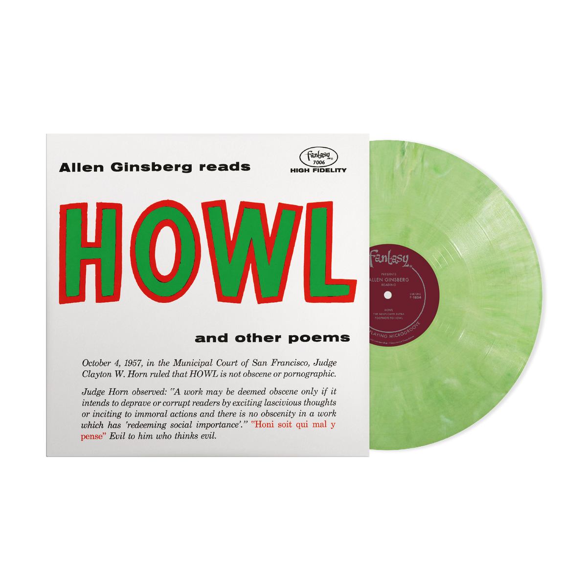 ALLEN GINSBERG - Allen Ginsberg reads HOWL and other poems - GREEN COLOR - VINYL LP