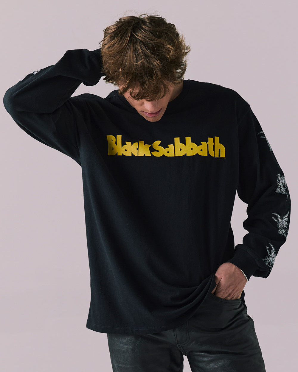 BLACK SABBATH - VINTAGE FLYING ANGELS BLACK LONG SLEEVE SHIRT